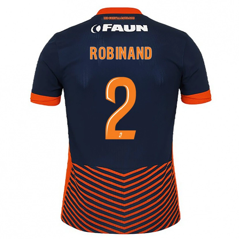 Danxen Kinderen Mathis Robinand #2 Middernachtblauw Oranje Thuisshirt Thuistenue 2025/26 T-Shirt België