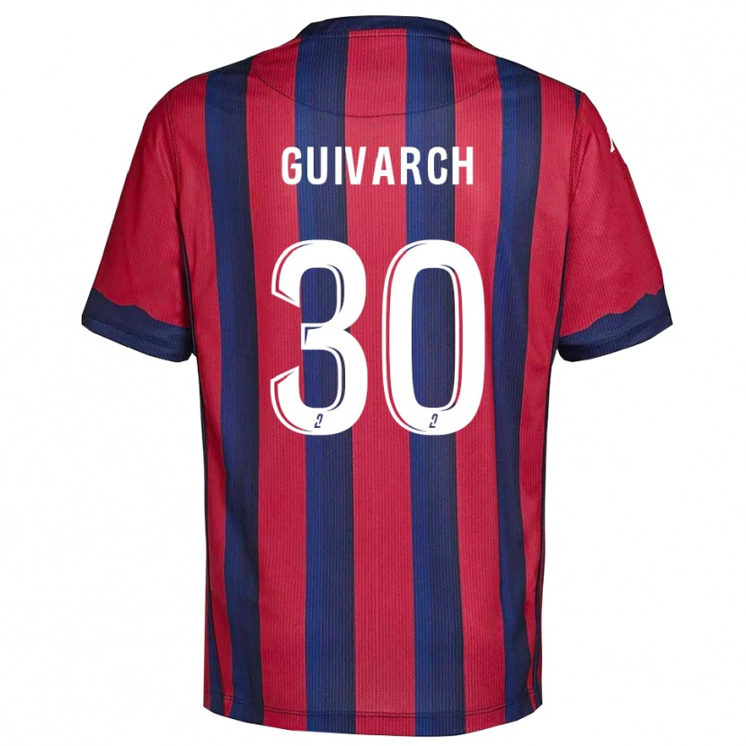 Danxen Kinderen Théo Guivarch #30 Bourgondisch Marine Thuisshirt Thuistenue 2025/26 T-Shirt België