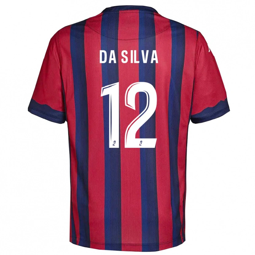 Danxen Kinderen Damien Da Silva #12 Bourgondisch Marine Thuisshirt Thuistenue 2025/26 T-Shirt België
