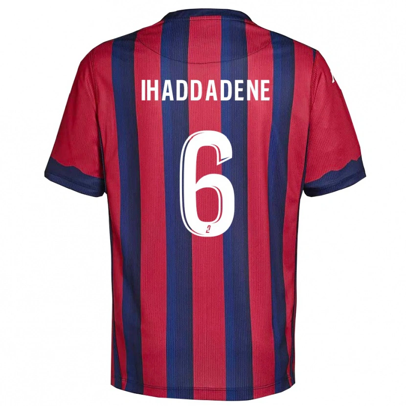 Danxen Kinderen Ilan Ihaddadene #6 Bourgondisch Marine Thuisshirt Thuistenue 2025/26 T-Shirt België
