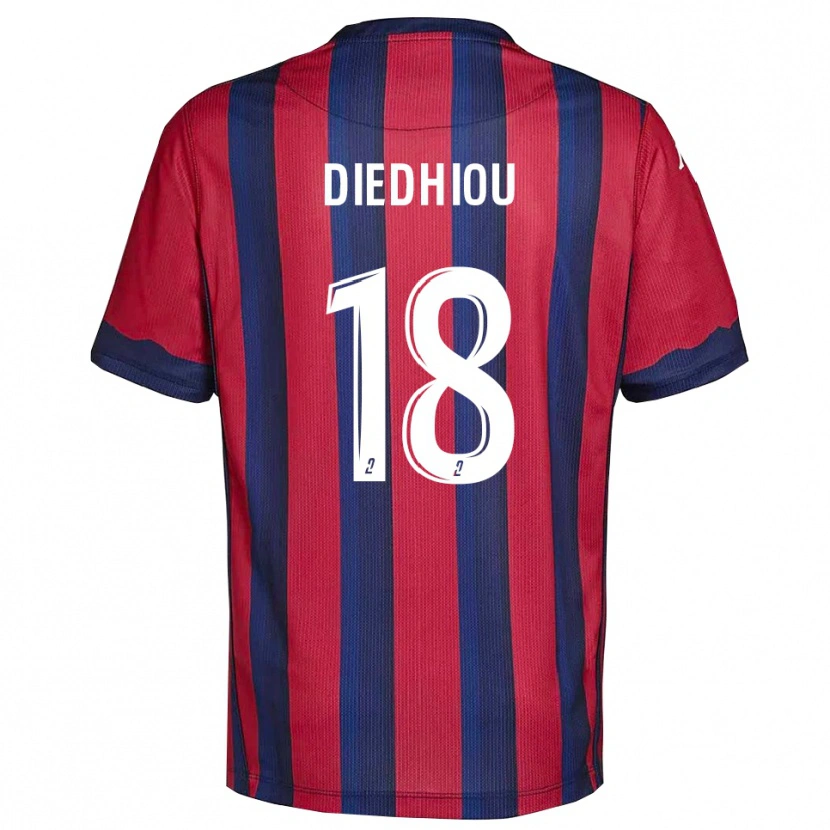 Danxen Kinderen Famara Diédhiou #18 Bourgondisch Marine Thuisshirt Thuistenue 2025/26 T-Shirt België