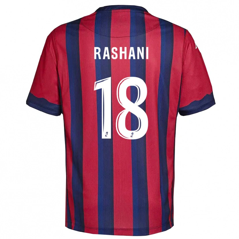 Danxen Kinderen Elbasan Rashani #18 Bourgondisch Marine Thuisshirt Thuistenue 2025/26 T-Shirt België