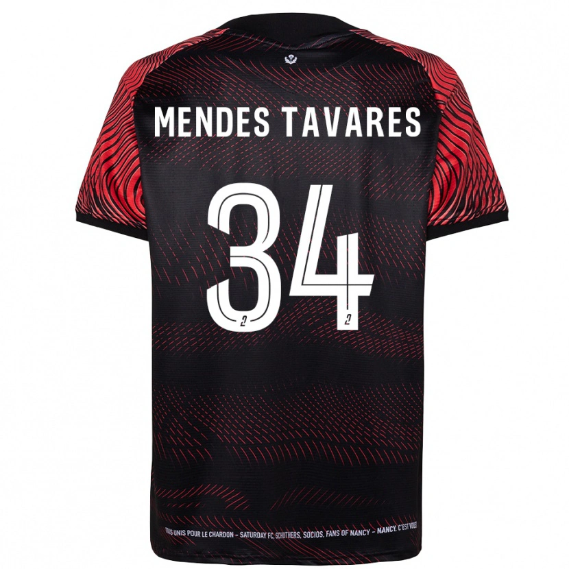 Danxen Kinderen Carlos Mendes Tavares #34 Wit Rood Thuisshirt Thuistenue 2025/26 T-Shirt België