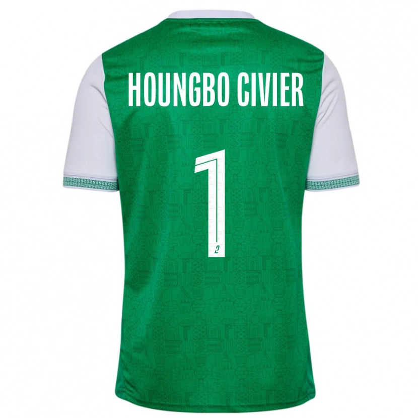 Danxen Kinderen Matéo Houngbo Civier #1 Groen Wit Thuisshirt Thuistenue 2025/26 T-Shirt België