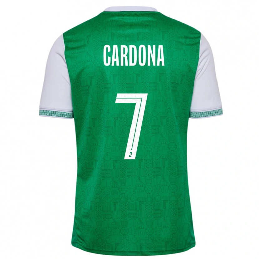 Danxen Kinderen Irvin Cardona #7 Groen Wit Thuisshirt Thuistenue 2025/26 T-Shirt België