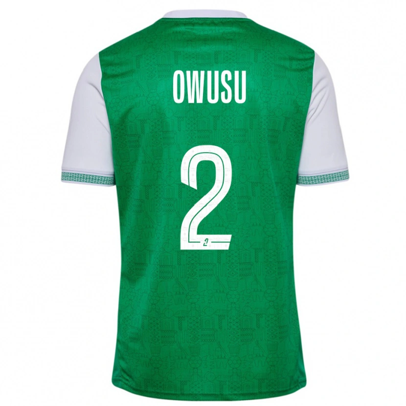 Danxen Kinderen Beres Owusu #2 Groen Wit Thuisshirt Thuistenue 2025/26 T-Shirt België