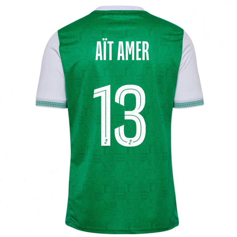 Danxen Kinderen Rayan Aït Amer #13 Groen Wit Thuisshirt Thuistenue 2025/26 T-Shirt België