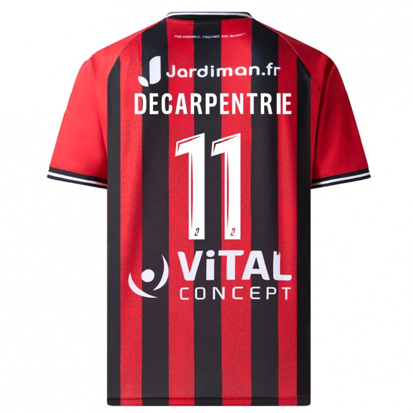 Danxen Kinderen Salatiel Decarpentrie #11 Rood Zwart Thuisshirt Thuistenue 2025/26 T-Shirt België