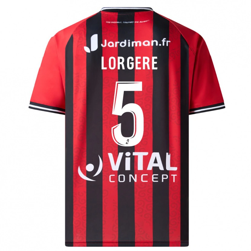 Danxen Kinderen Charlotte Lorgere #5 Rood Zwart Thuisshirt Thuistenue 2025/26 T-Shirt België