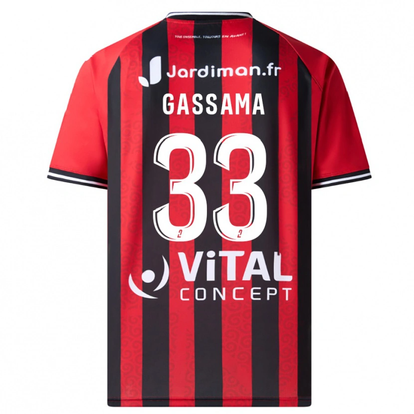 Danxen Kinderen Eden Gassama #33 Rood Zwart Thuisshirt Thuistenue 2025/26 T-Shirt België