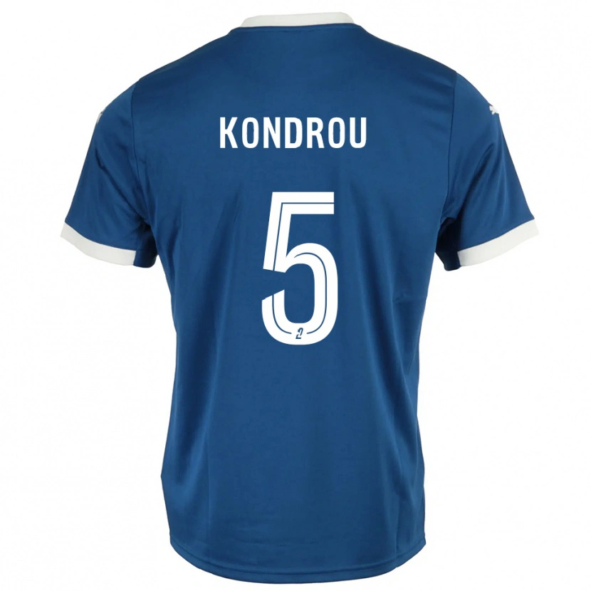 Danxen Kinderen David Kondrou #5 Blauw Wit Thuisshirt Thuistenue 2025/26 T-Shirt België