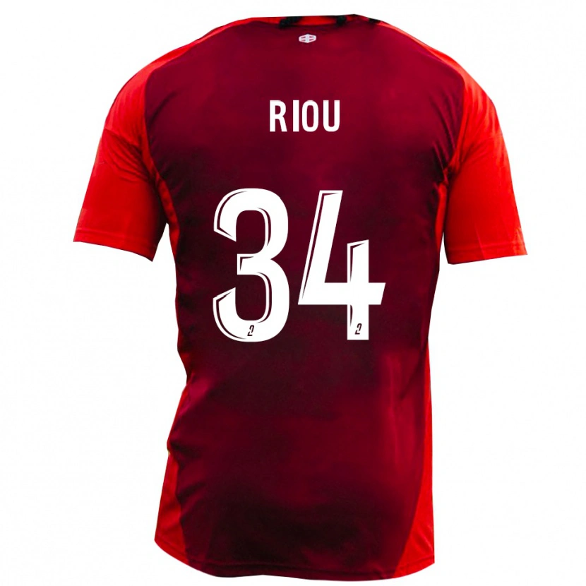Danxen Kinderen Esteban Riou #34 Rood Bourgondië Thuisshirt Thuistenue 2025/26 T-Shirt België