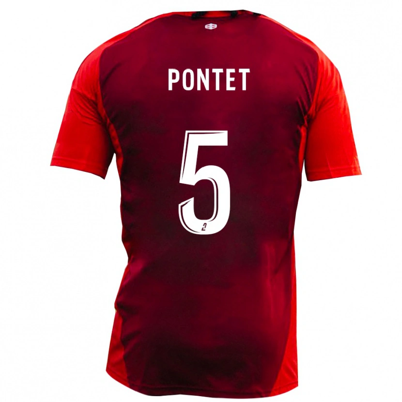 Danxen Kinderen Arthur Pontet #5 Rood Bourgondië Thuisshirt Thuistenue 2025/26 T-Shirt België