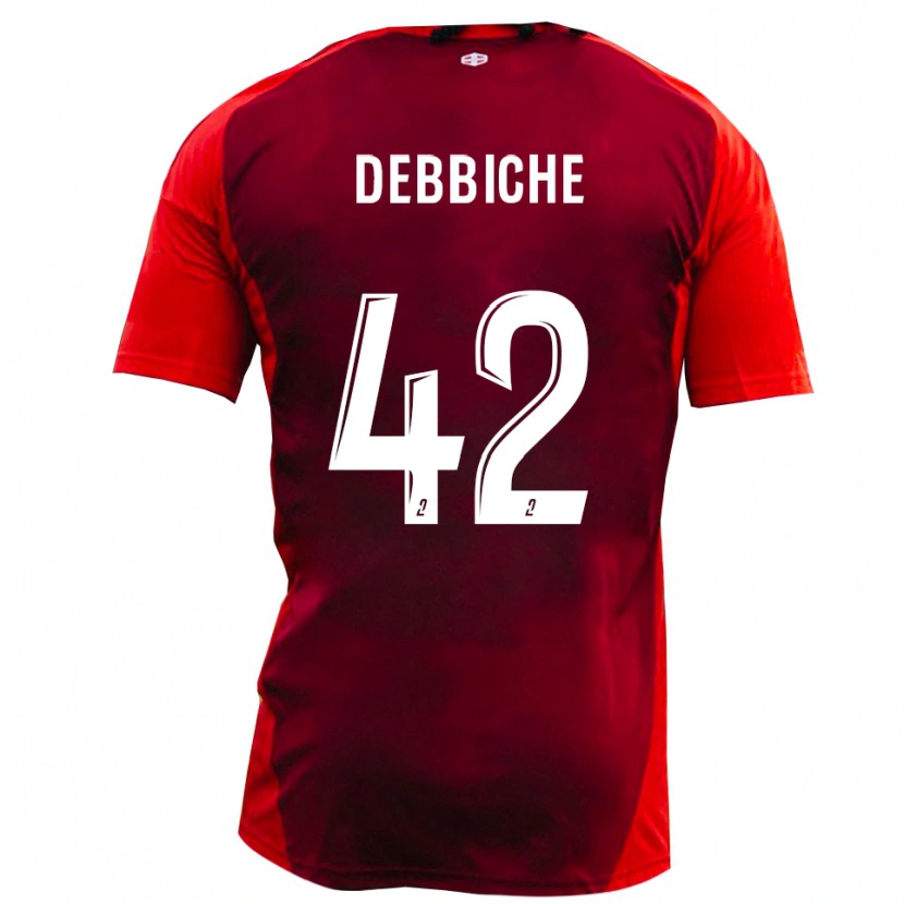 Danxen Kinderen Wael Debbiche #42 Rood Bourgondië Thuisshirt Thuistenue 2025/26 T-Shirt België