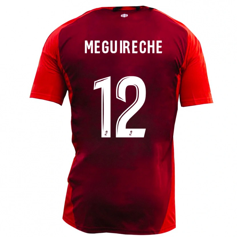 Danxen Kinderen Yanis Meguireche #12 Rood Bourgondië Thuisshirt Thuistenue 2025/26 T-Shirt België