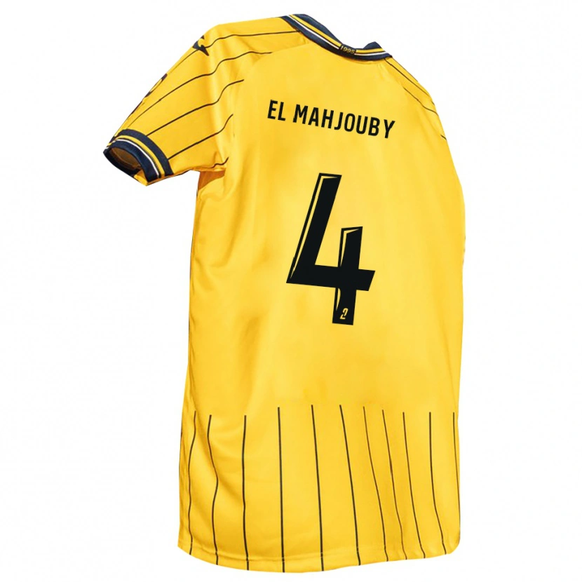 Danxen Kinderen Adam El Mahjouby #4 Geel Marine Thuisshirt Thuistenue 2025/26 T-Shirt België