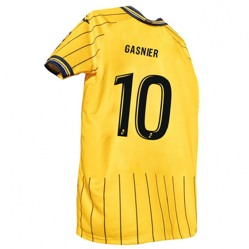 Danxen Kinderen Kyllian Gasnier #10 Geel Marine Thuisshirt Thuistenue 2025/26 T-Shirt België