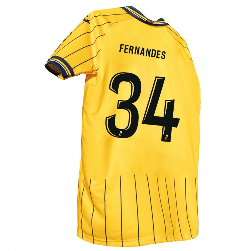 Danxen Kinderen Alexandre Fernandes #34 Geel Marine Thuisshirt Thuistenue 2025/26 T-Shirt België