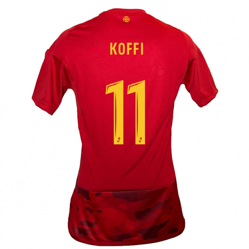Danxen Kinderen William Koffi #11 Rood Geel Thuisshirt Thuistenue 2025/26 T-Shirt België