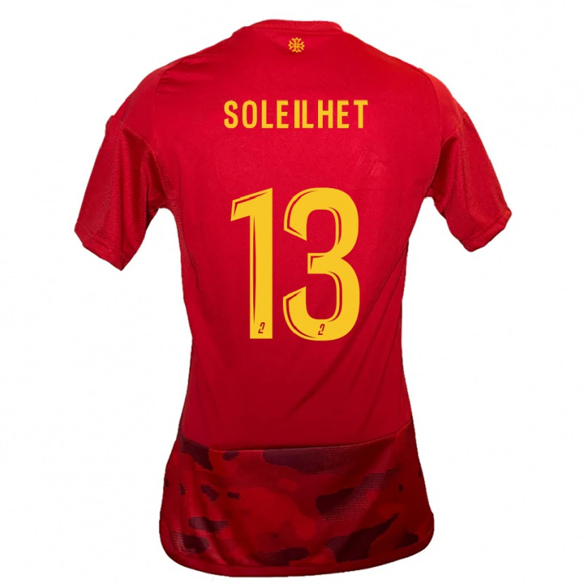 Danxen Kinderen Alicia Soleilhet #13 Rood Geel Thuisshirt Thuistenue 2025/26 T-Shirt België