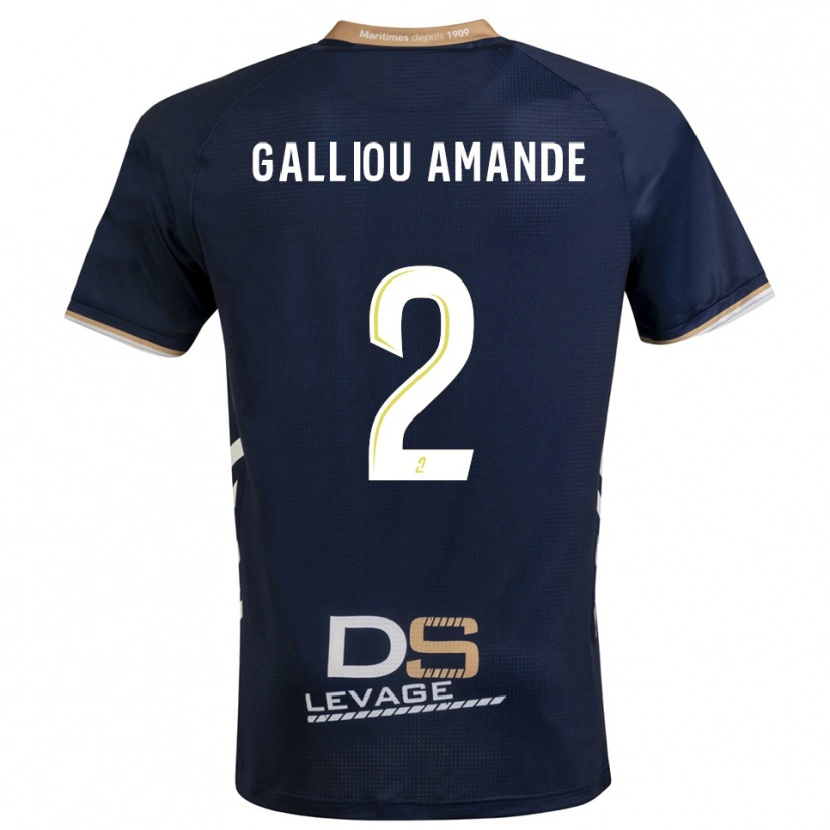 Danxen Kinderen Noa Galliou Amande #2 Marine Goud Thuisshirt Thuistenue 2025/26 T-Shirt België