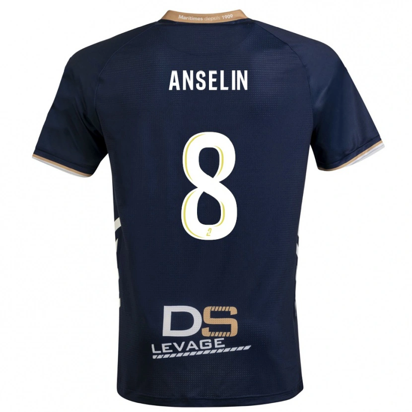 Danxen Kinderen Lilian Anselin #8 Marine Goud Thuisshirt Thuistenue 2025/26 T-Shirt België