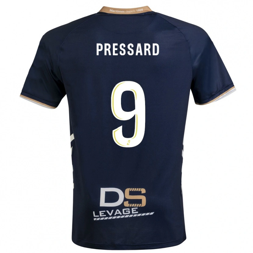 Danxen Kinderen Alan Pressard #9 Marine Goud Thuisshirt Thuistenue 2025/26 T-Shirt België