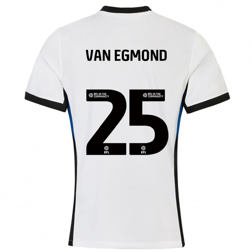 Danxen Kinderen Emily Van Egmond #25 Wit Blauw Uitshirt Uittenue 2025/26 T-Shirt België