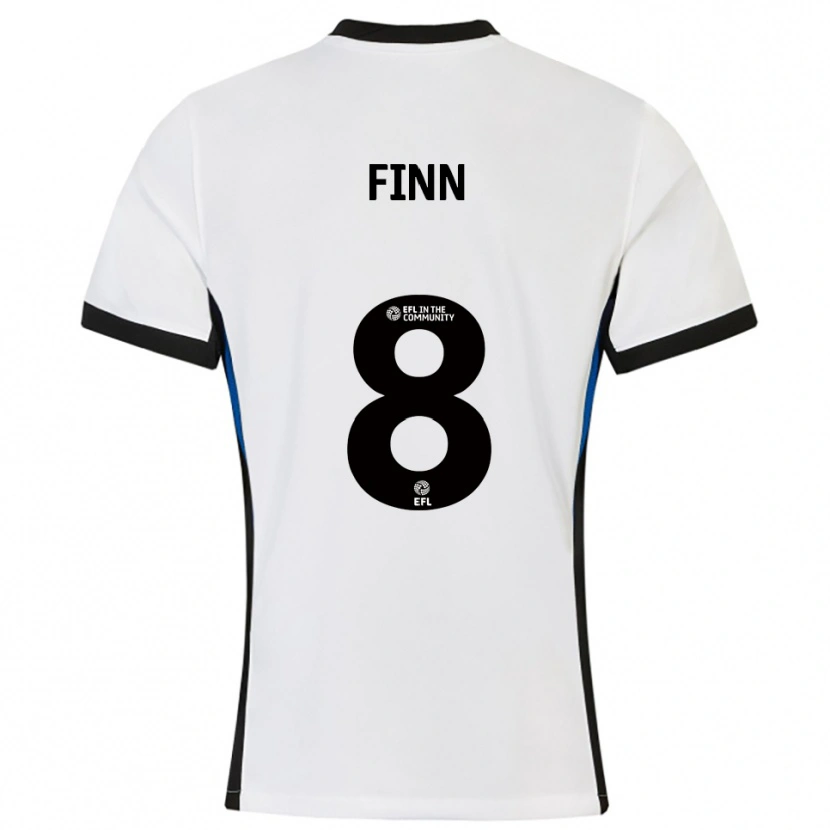 Danxen Kinderen Jamie Finn #8 Wit Blauw Uitshirt Uittenue 2025/26 T-Shirt België