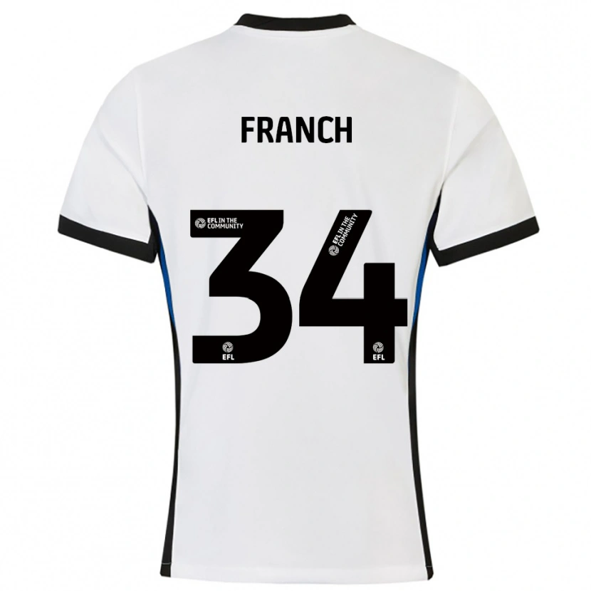 Danxen Kinderen Adrianna Franch #34 Wit Blauw Uitshirt Uittenue 2025/26 T-Shirt België