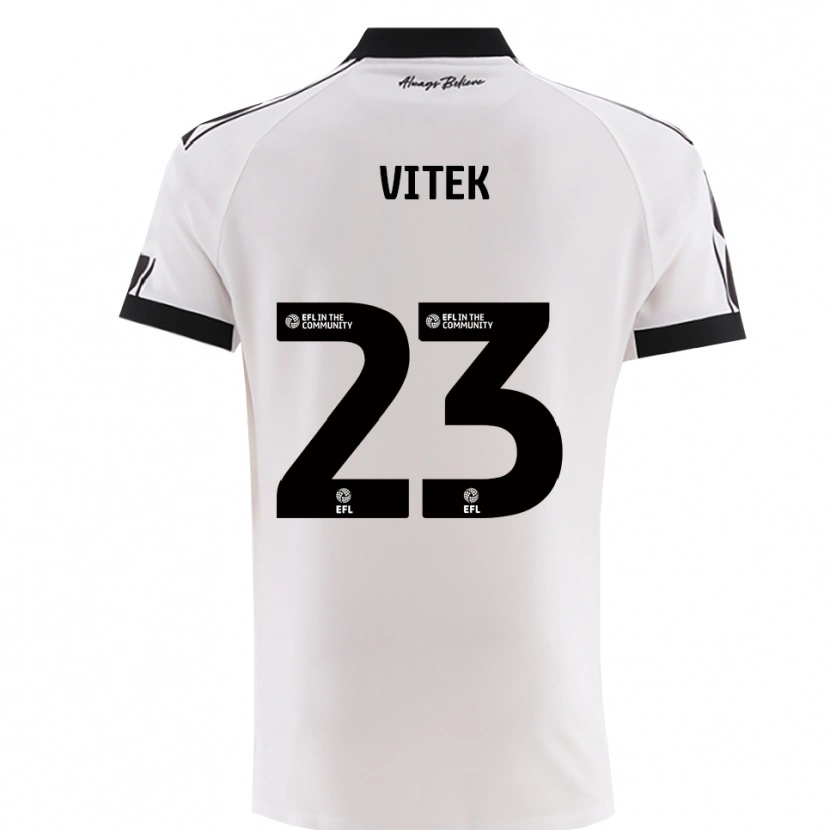 Danxen Kinderen Radek Vítek #23 Wit Zwart Uitshirt Uittenue 2025/26 T-Shirt België