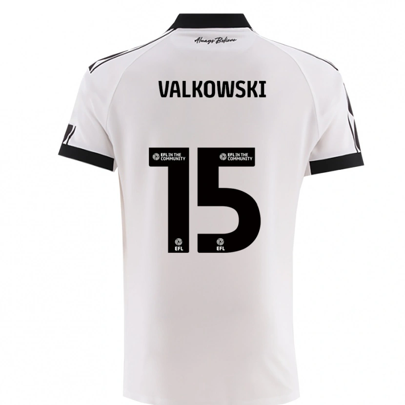 Danxen Kinderen Pawel Valkowski #15 Wit Zwart Uitshirt Uittenue 2025/26 T-Shirt België