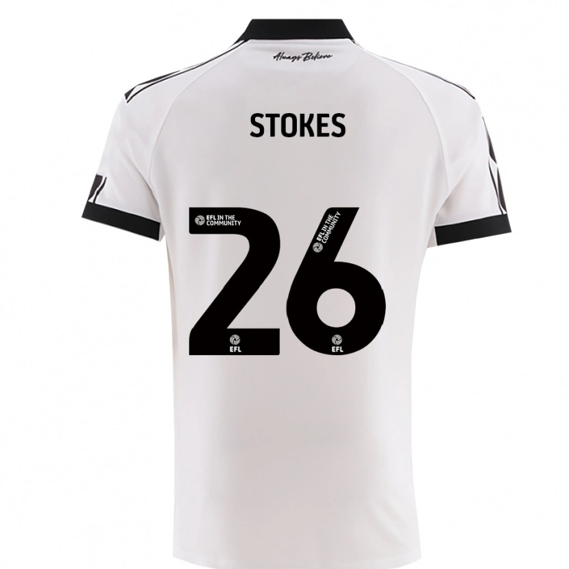 Danxen Kinderen Josh Stokes #26 Wit Zwart Uitshirt Uittenue 2025/26 T-Shirt België