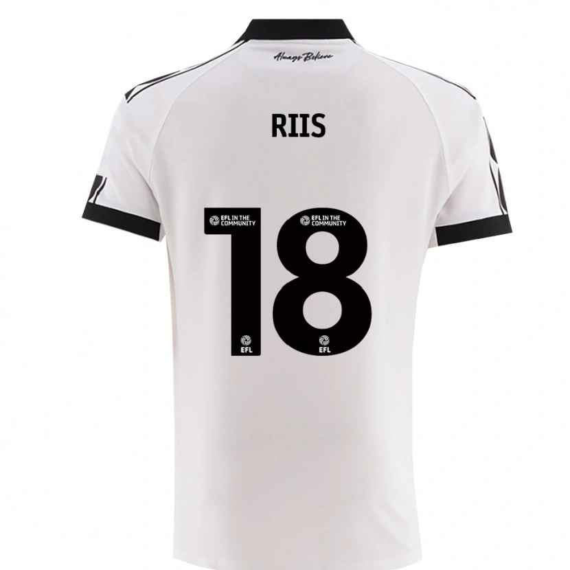 Danxen Kinderen Emil Riis #18 Wit Zwart Uitshirt Uittenue 2025/26 T-Shirt België