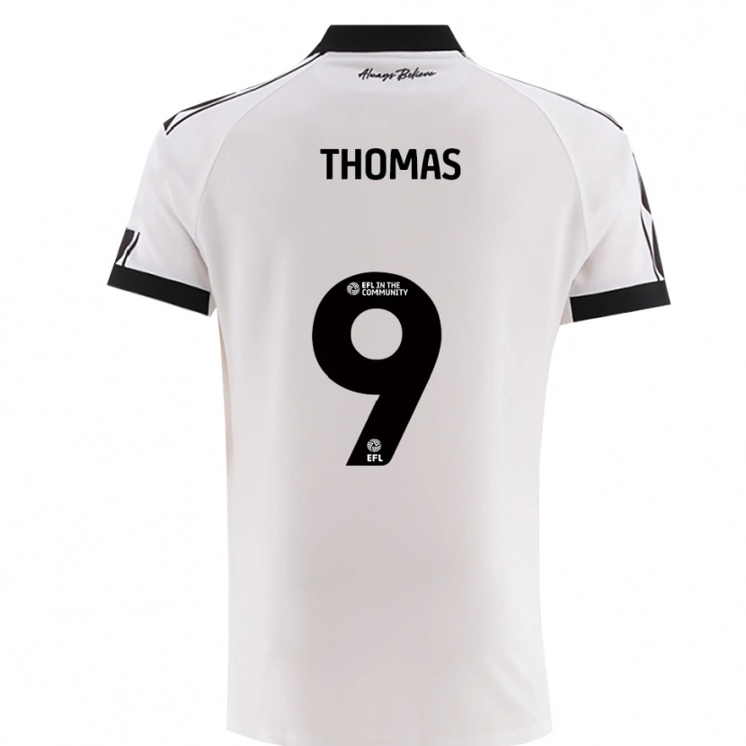 Danxen Kinderen Olly Thomas #9 Wit Zwart Uitshirt Uittenue 2025/26 T-Shirt België