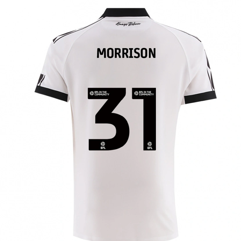Danxen Kinderen Elijah Morrison #31 Wit Zwart Uitshirt Uittenue 2025/26 T-Shirt België
