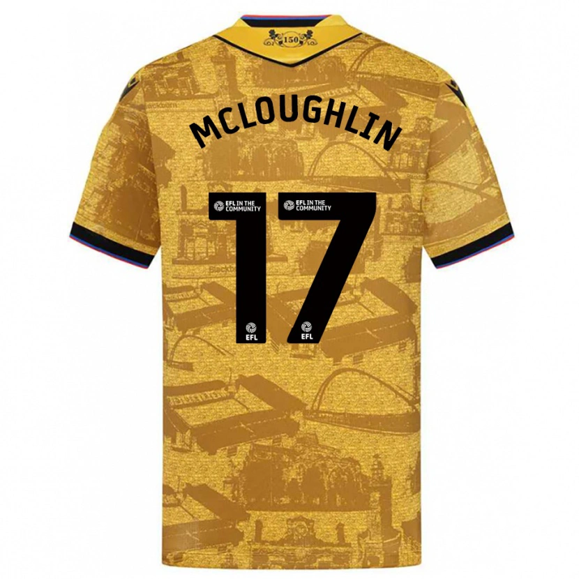 Danxen Kinderen Sean Mcloughlin #17 Goud Zwart Uitshirt Uittenue 2025/26 T-Shirt België