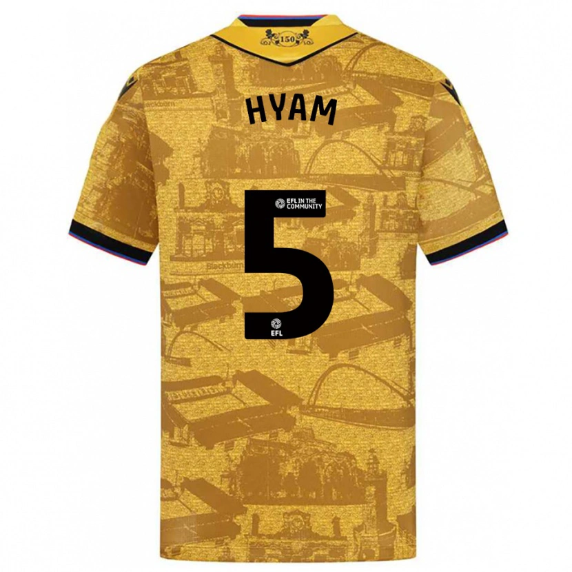 Danxen Kinderen Dominic Hyam #5 Goud Zwart Uitshirt Uittenue 2025/26 T-Shirt België