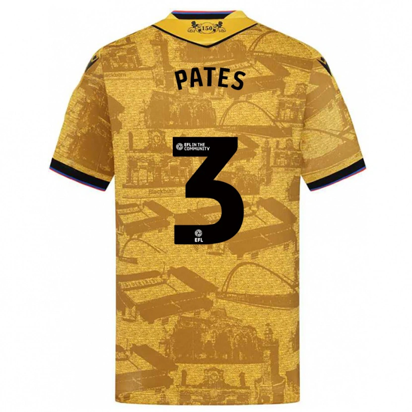 Danxen Kinderen Harvey Pates #3 Goud Zwart Uitshirt Uittenue 2025/26 T-Shirt België
