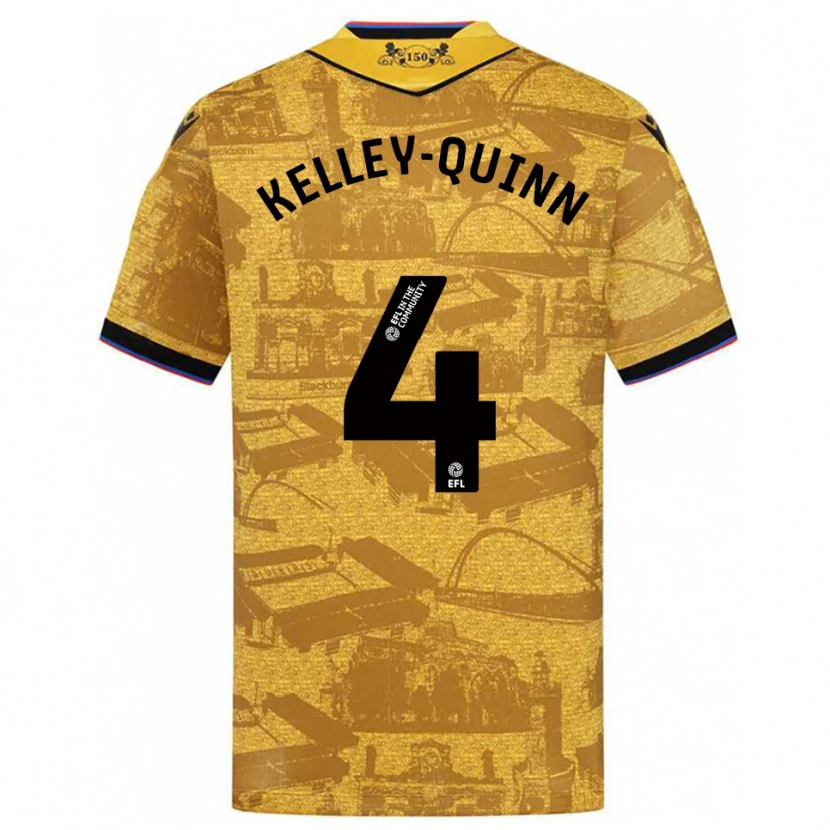Danxen Kinderen Leon Kelley-Quinn #4 Goud Zwart Uitshirt Uittenue 2025/26 T-Shirt België