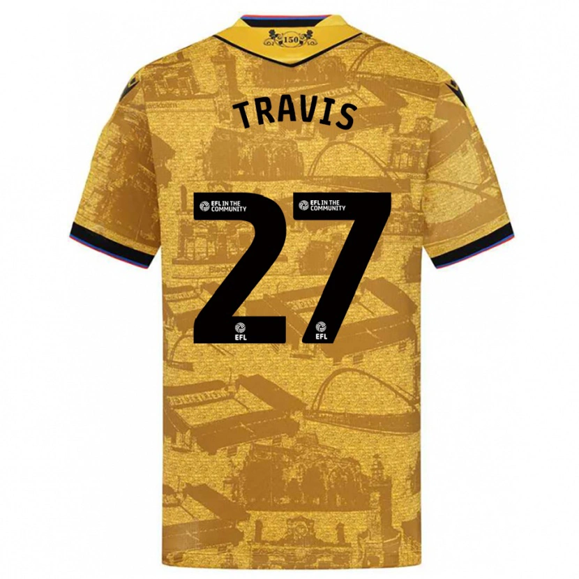 Danxen Kinderen Lewis Travis #27 Goud Zwart Uitshirt Uittenue 2025/26 T-Shirt België