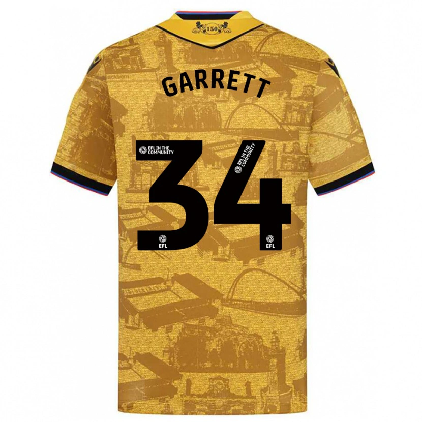 Danxen Kinderen Jake Garrett #34 Goud Zwart Uitshirt Uittenue 2025/26 T-Shirt België