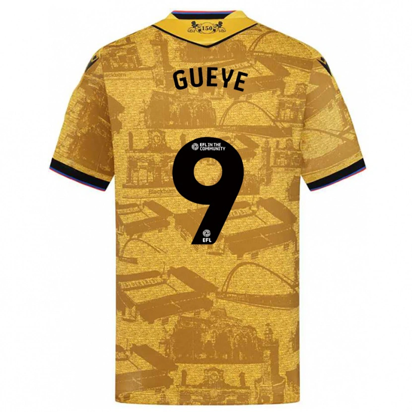 Danxen Kinderen Makhtar Gueye #9 Goud Zwart Uitshirt Uittenue 2025/26 T-Shirt België