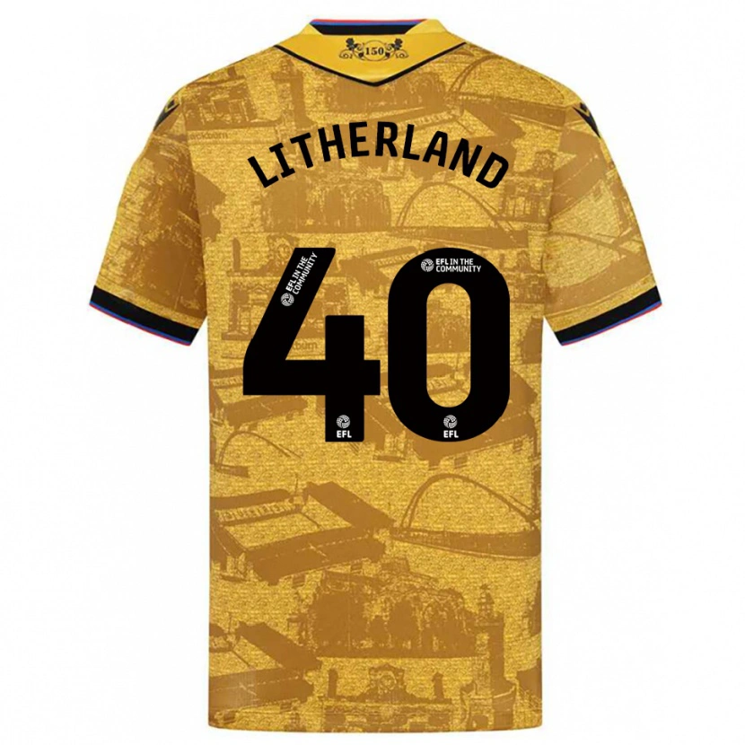 Danxen Kinderen Matty Litherland #40 Goud Zwart Uitshirt Uittenue 2025/26 T-Shirt België