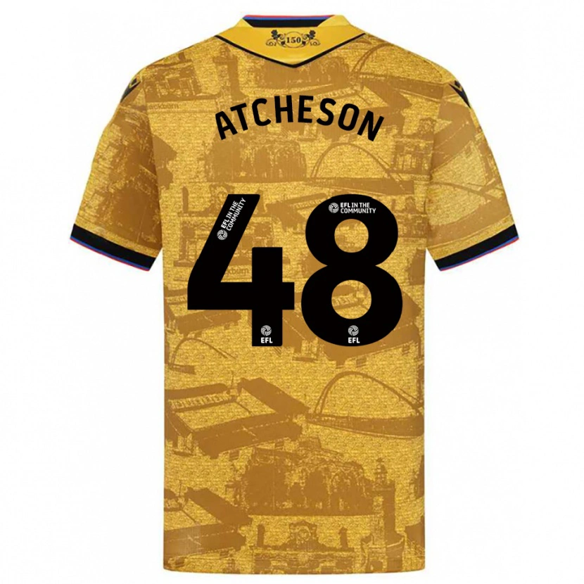Danxen Kinderen Tom Atcheson #48 Goud Zwart Uitshirt Uittenue 2025/26 T-Shirt België