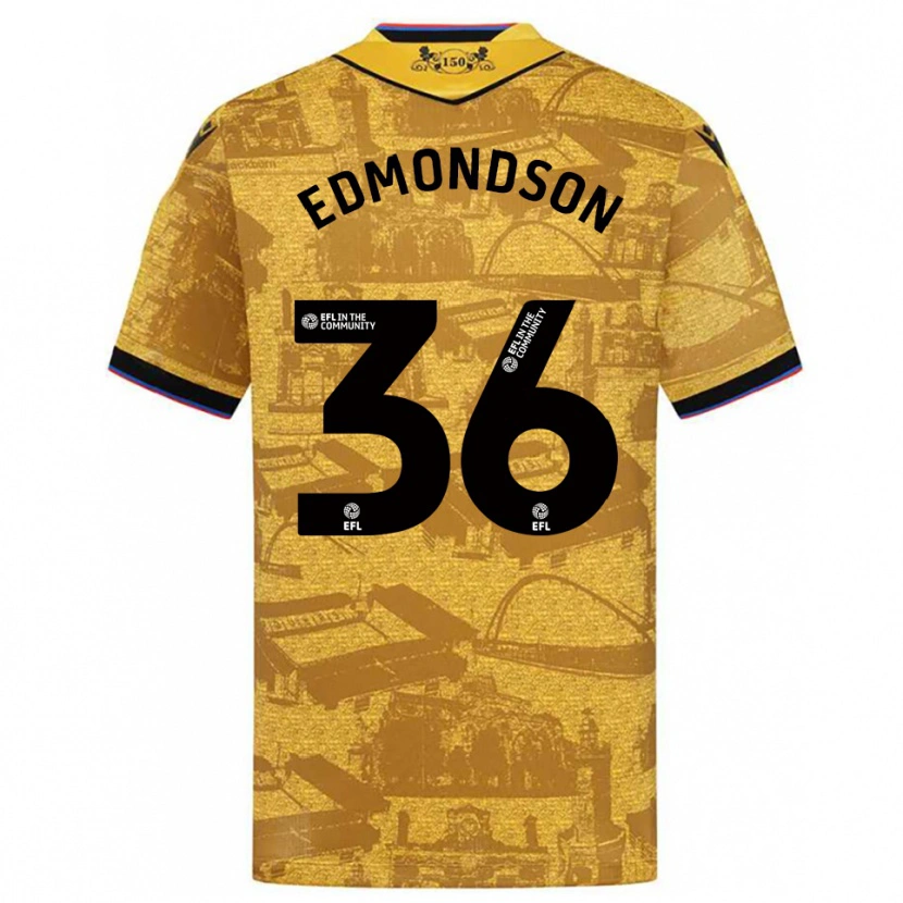 Danxen Kinderen James Edmondson #36 Goud Zwart Uitshirt Uittenue 2025/26 T-Shirt België