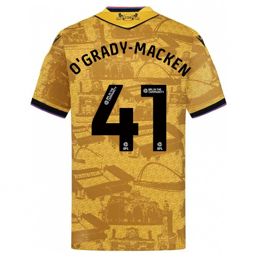 Danxen Kinderen Harley O'grady-Macken #41 Goud Zwart Uitshirt Uittenue 2025/26 T-Shirt België