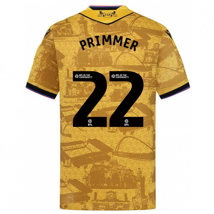 Danxen Kinderen Tia-Jade Primmer #22 Goud Zwart Uitshirt Uittenue 2025/26 T-Shirt België