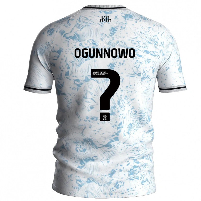 Danxen Kinderen Joshua Ogunnowo #0 Wit Hemelsblauw Uitshirt Uittenue 2025/26 T-Shirt België