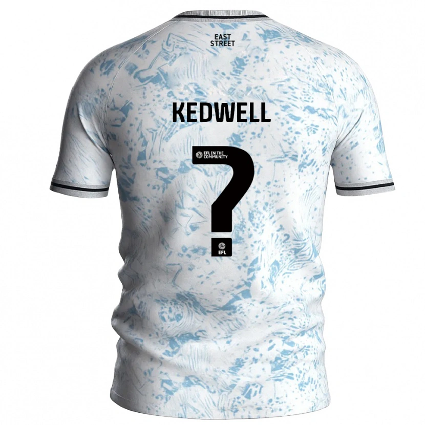Danxen Kinderen Harvey Kedwell #0 Wit Hemelsblauw Uitshirt Uittenue 2025/26 T-Shirt België